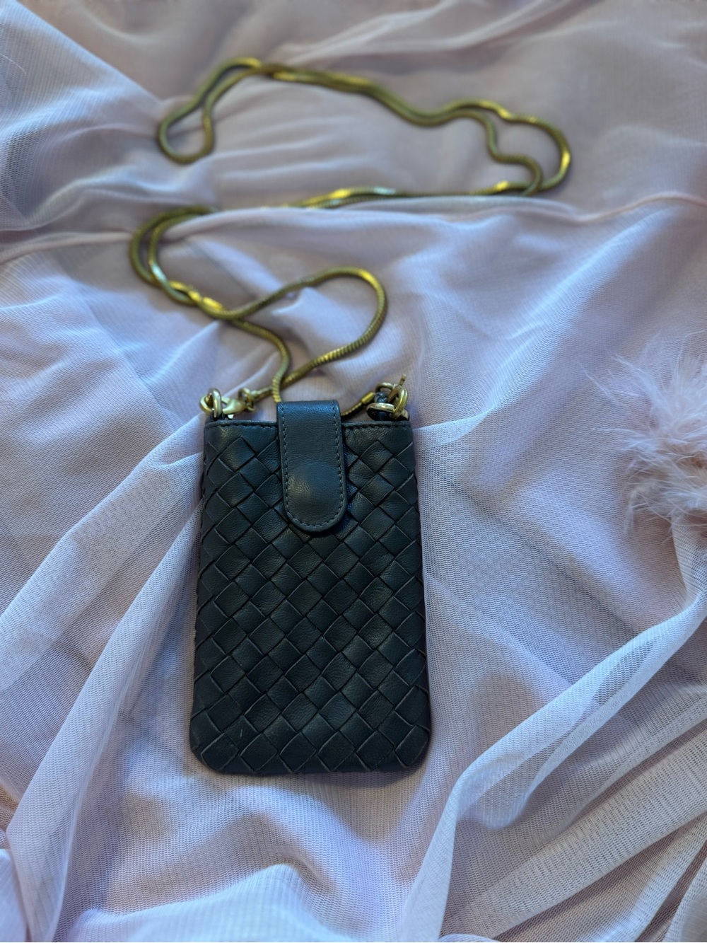 Bottega Veneta Intrecciato Leather Phone Pouch / Wristlet - Chocolate Brown - Picture 9 of 9